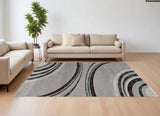8' X 10' Gray Abstract Dhurrie Area Rug - Homeroots