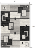 10' Gray Abstract Power Loom Runner Rug - Homeroots