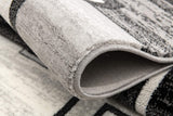 3' X 13' Gray Asymmetric Blocks Runner Rug - Homeroots