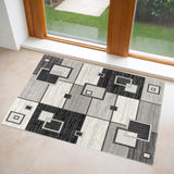 3' X 5' Gray Abstract Power Loom Area Rug - Homeroots