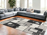 8' X 10' Gray Abstract Dhurrie Area Rug - Homeroots