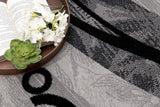 13' Runner Grey Abstract Power Loom Runner Rug - Homeroots