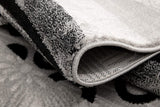 13' Runner Grey Abstract Power Loom Runner Rug - Homeroots