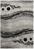 8' Grey Abstract Power Loom Runner Rug - Homeroots