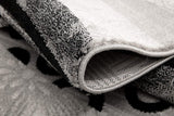 8' Grey Abstract Power Loom Runner Rug - Homeroots