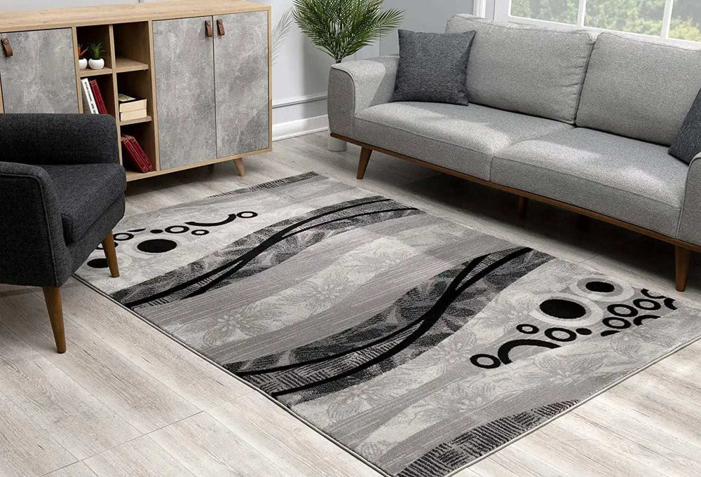 4' X 6' Gray Abstract Power Loom Area Rug - Homeroots - Flyclothing LLC