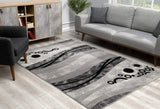 4' X 6' Gray Abstract Power Loom Area Rug - Homeroots