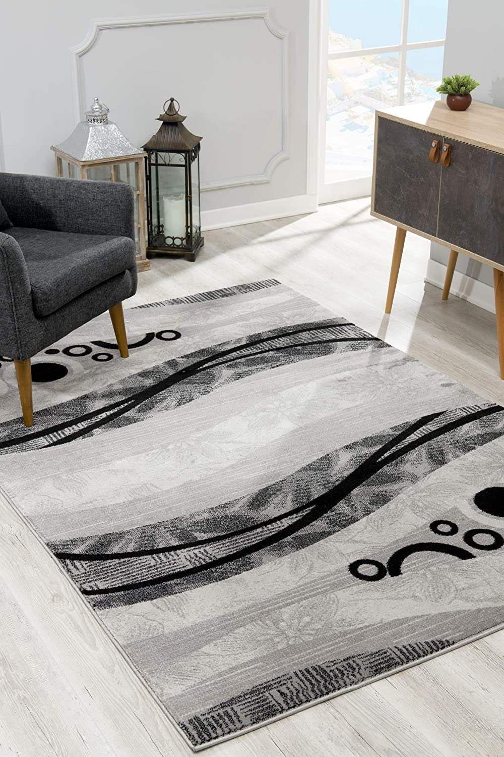 4' X 6' Gray Abstract Power Loom Area Rug - Homeroots - Flyclothing LLC