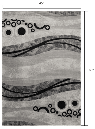 4' X 6' Gray Abstract Power Loom Area Rug - Homeroots - Flyclothing LLC