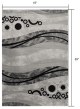 4' X 6' Gray Abstract Power Loom Area Rug - Homeroots - Flyclothing LLC