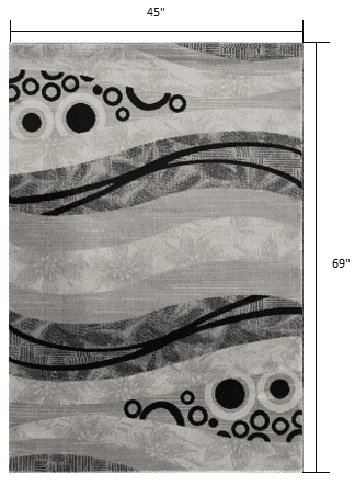 4' X 6' Gray Abstract Power Loom Area Rug - Homeroots - Flyclothing LLC