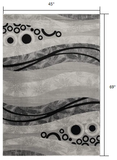 4' X 6' Gray Abstract Power Loom Area Rug - Homeroots