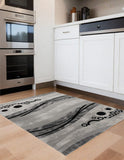 4' X 6' Gray Abstract Power Loom Area Rug - Homeroots