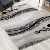 5' X 7' Gray Abstract Dhurrie Area Rug - Homeroots