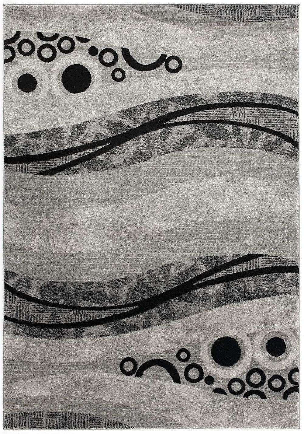 5' X 7' Gray Abstract Dhurrie Area Rug - Homeroots - Flyclothing LLC