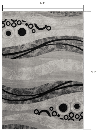 5' X 7' Gray Abstract Dhurrie Area Rug - Homeroots - Flyclothing LLC