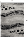 5' X 7' Gray Abstract Dhurrie Area Rug - Homeroots