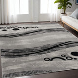 5' X 7' Gray Abstract Dhurrie Area Rug - Homeroots