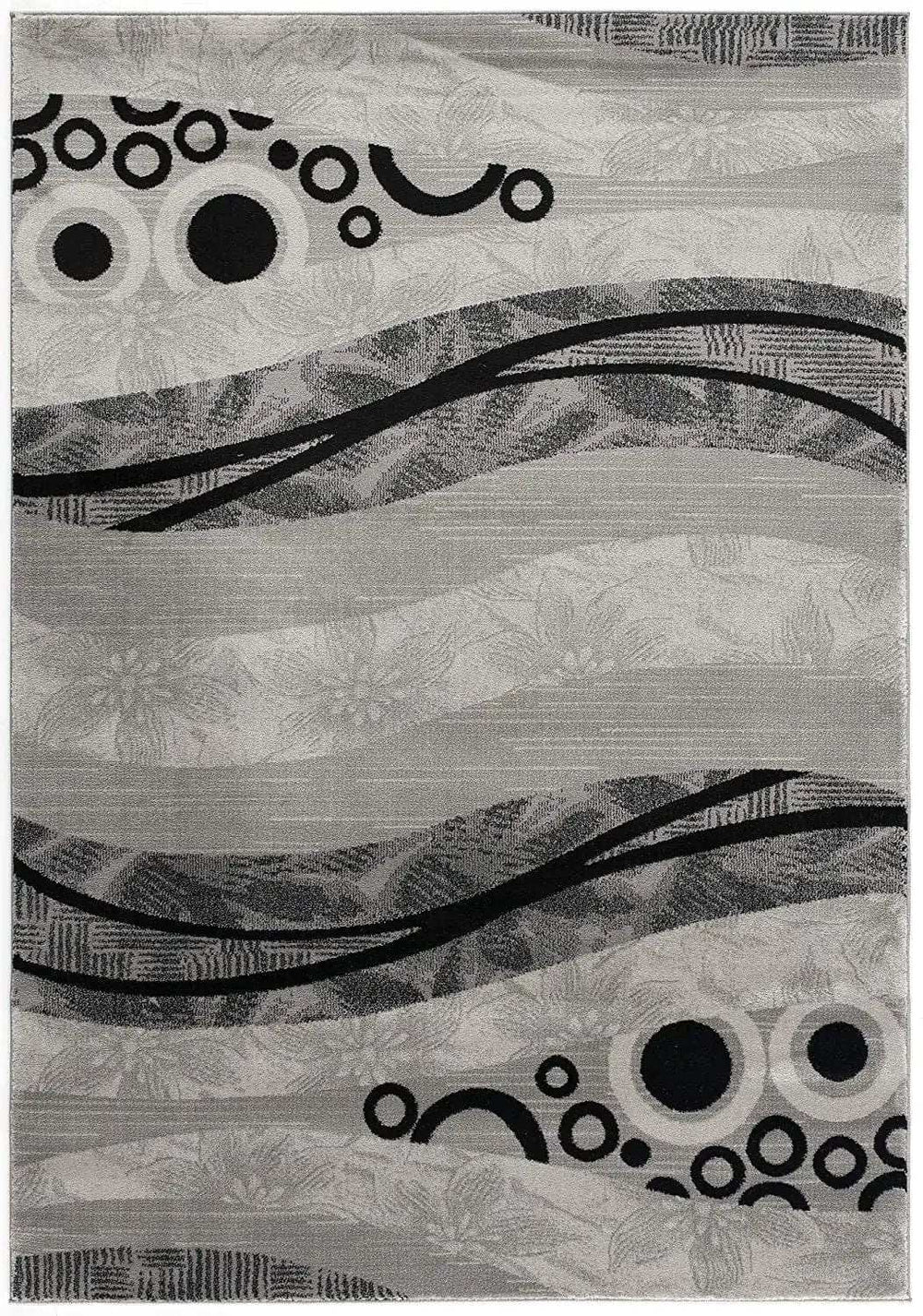 6' X 9' Gray Abstract Dhurrie Area Rug - Homeroots - Flyclothing LLC