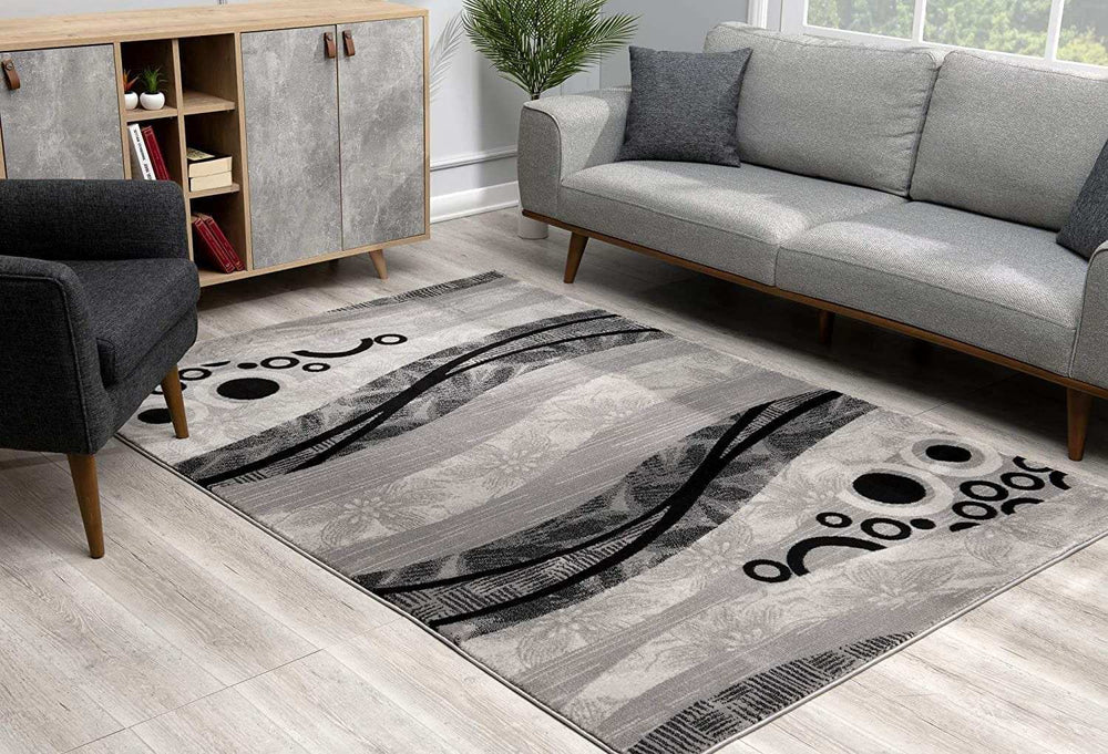 6' X 9' Gray Abstract Dhurrie Area Rug - Homeroots - Flyclothing LLC