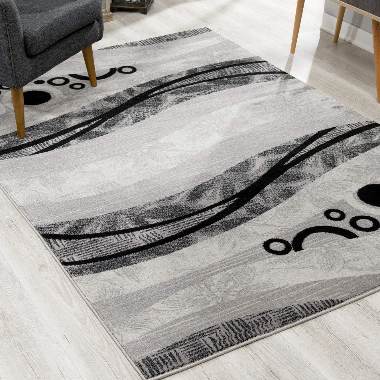 8' X 10' Gray Abstract Dhurrie Area Rug - Homeroots - Flyclothing LLC