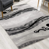 8' X 10' Gray Abstract Dhurrie Area Rug - Homeroots