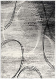 13' Gray and Black Abstract Shag Power Loom Runner Rug - Homeroots