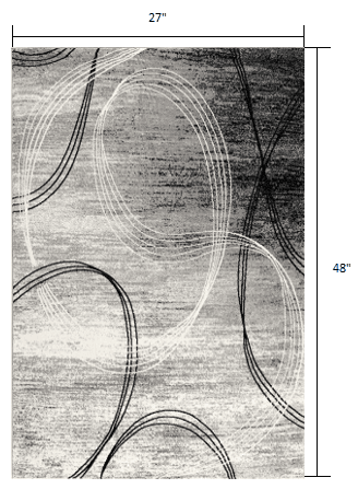 2' X 4' Gray Abstract Dhurrie Area Rug - Homeroots - Flyclothing LLC
