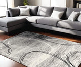 6' X 9' Gray Abstract Dhurrie Area Rug - Homeroots - Flyclothing LLC