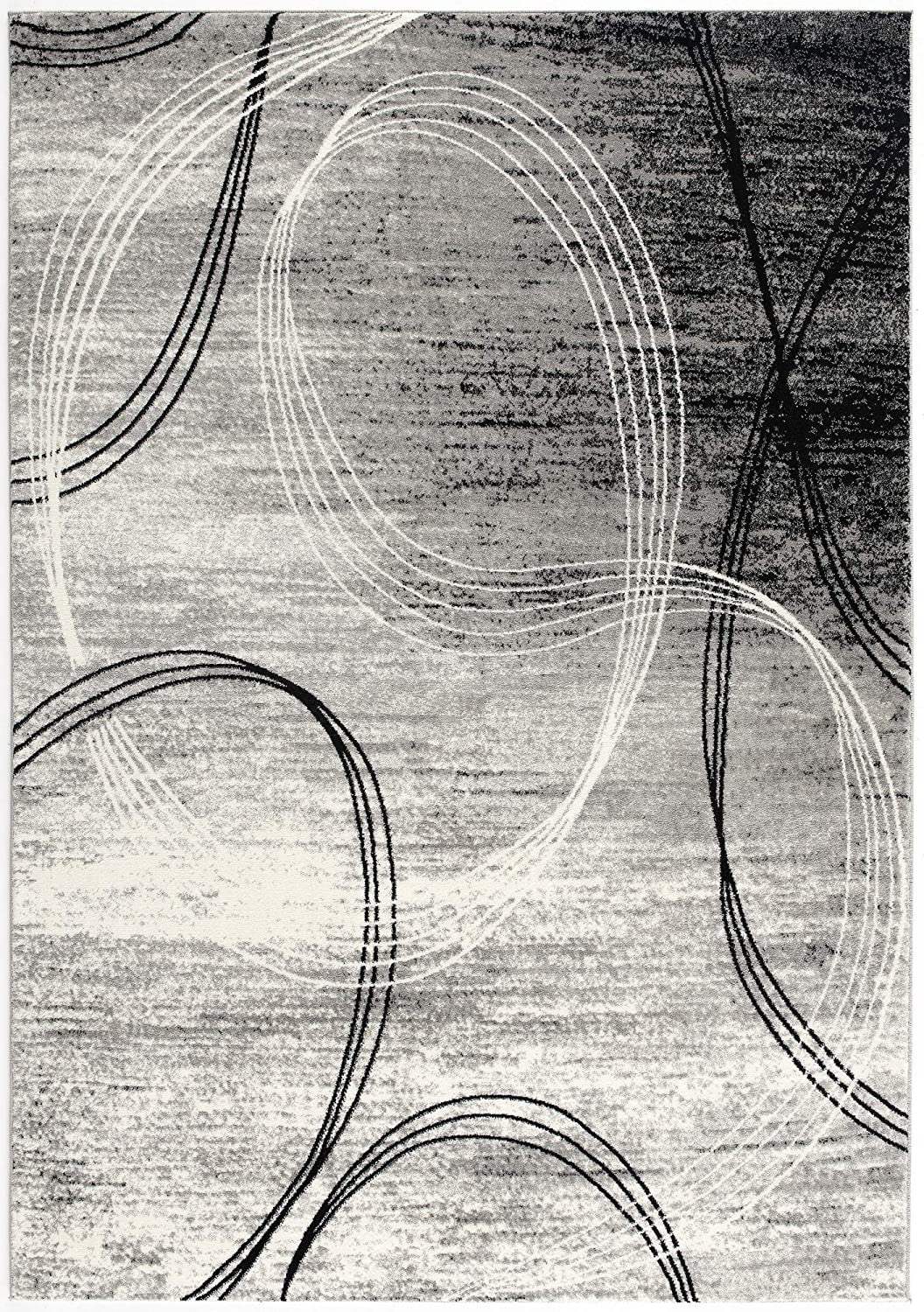 8' X 10' Gray Abstract Dhurrie Area Rug - Homeroots - Flyclothing LLC