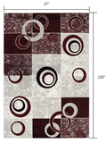 10' Red Abstract Dhurrie Runner Rug - Homeroots