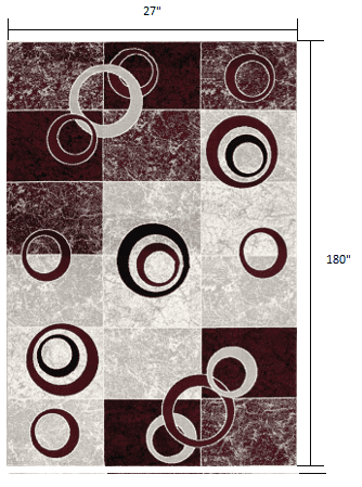 15' Red Abstract Dhurrie Runner Rug - Homeroots - Flyclothing LLC