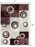 15' Red Abstract Dhurrie Runner Rug - Homeroots