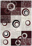 20' Red Abstract Dhurrie Runner Rug - Homeroots