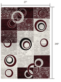 20' Red Abstract Dhurrie Runner Rug - Homeroots