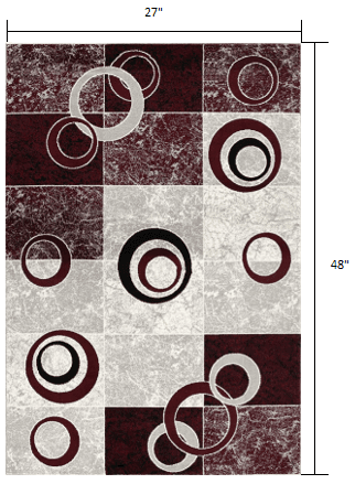 2' X 4' Red Abstract Dhurrie Area Rug - Homeroots - Flyclothing LLC