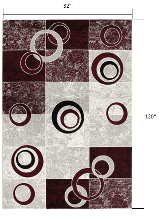 10' Red Abstract Dhurrie Runner Rug - Homeroots - Flyclothing LLC