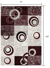 10' Red Abstract Dhurrie Runner Rug - Homeroots - Flyclothing LLC