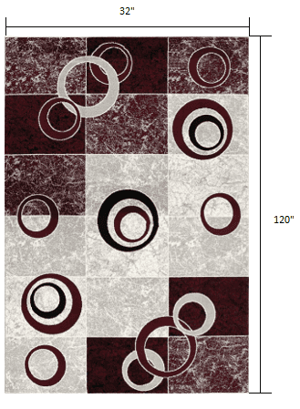 10' Red Abstract Dhurrie Runner Rug - Homeroots - Flyclothing LLC