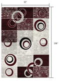 13' Runner Red Abstract Dhurrie Runner Rug - Homeroots
