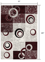 15' Red Abstract Dhurrie Runner Rug - Homeroots - Flyclothing LLC