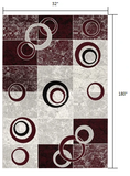 15' Red Abstract Dhurrie Runner Rug - Homeroots