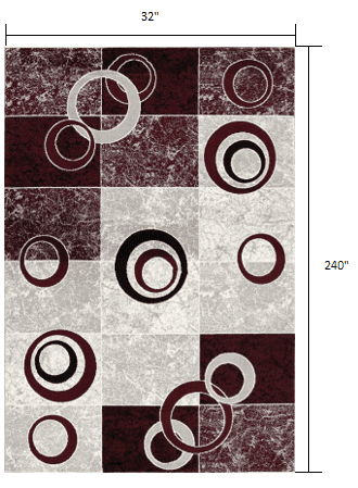 20' Red Abstract Dhurrie Runner Rug - Homeroots - Flyclothing LLC