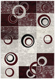8' Red Abstract Power Loom Runner Rug - Homeroots