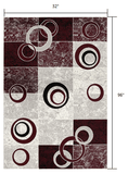 8' Red Abstract Power Loom Runner Rug - Homeroots