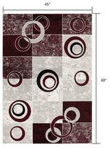 4' X 6' Red Abstract Power Loom Area Rug - Homeroots - Flyclothing LLC