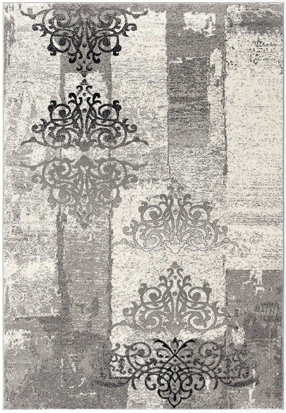 3' X 5' Gray Damask Dhurrie Area Rug - Homeroots - Flyclothing LLC