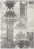 3' X 5' Gray Damask Dhurrie Area Rug - Homeroots