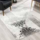 4' X 6' Gray Damask Dhurrie Area Rug - Homeroots - Flyclothing LLC