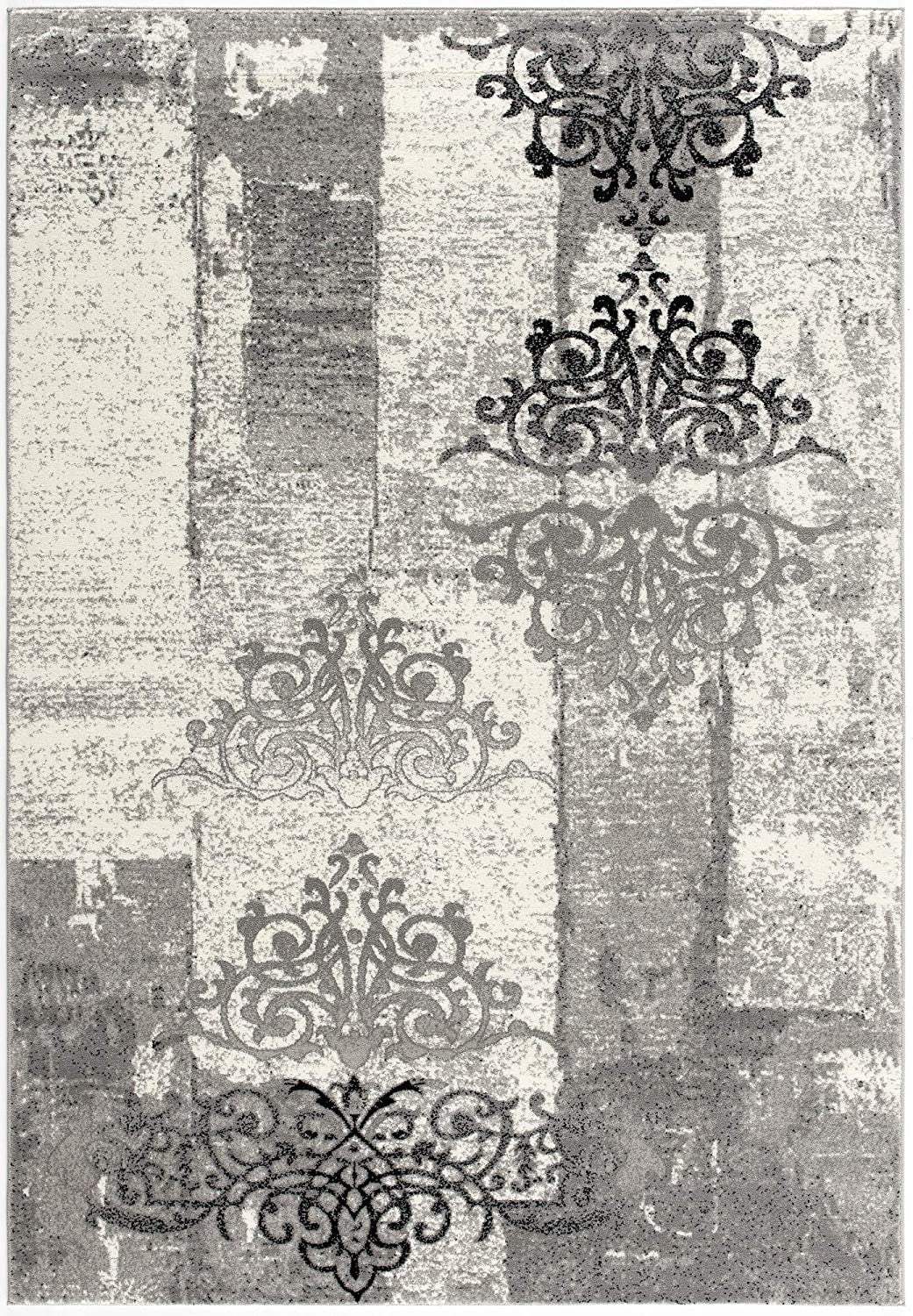 4' X 6' Gray Damask Dhurrie Area Rug - Homeroots - Flyclothing LLC